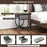 Side Table with Fabric Drawer and Carved Metal Frame for Living Room