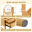 Small Vanity Desk 23.5 Inch Compact Makeup Table with Mirror-Natural
