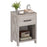 Nightstand with Drawer and Shelf-Antique Brush White