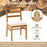 Solid Acacia Wood Patio Chair Set of 2 Armless Chair-White