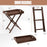 Solid Teak Wood Tray Table with Removable Tray Top for Patio and Garden