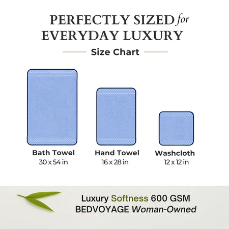 Bamboo 6 Piece Spa Towel Set – Ocean