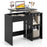 Space Saving Computer Desk with Hidden Compartment and Open Storage Shelves-Black