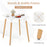 Square Dining Table with Adjustable Foot Pads for Dining Room Kitchen-White