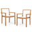Stackable Outdoor Dining Chair Set of 2 with Acacia Wood Frame