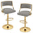 Swivel Bar Stool Set of 2 Dutch Velvet Height Adjustable Island Stools-Grey