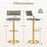 Swivel Bar Stool Set of 2 Dutch Velvet Height Adjustable Island Stools-Grey