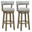 Swivel Bar Stools Set of 2 Linen Fabric Upholstered Barstools with Back-31.5 Inches