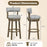 Swivel Bar Stools Set of 2 Linen Fabric Upholstered Barstools with Back-31.5 Inches