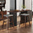 Swivel Bar Stools Set of 2 with Footrest and Rubber Wood Legs-Brown