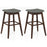 Swivel Bar Stools Set of 2 with Footrest and Rubber Wood Legs-Brown