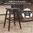 Swivel Bar Stools Set of 2 with Footrest and Rubber Wood Legs-Brown