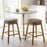 Swivel Counter Height Barstools with Solid Wood Legs and Footrests-Set of 2