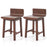 Swivel Dining Chair Set of 2 with Low Back and Curved Seat-Walnut