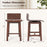 Swivel Dining Chair Set of 2 with Low Back and Curved Seat-Walnut