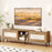 TV Stand for TVs up to 70 Inch Waveform Fluted Entertainment Center-Oak