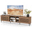 TV Stand for TVs up to 80" with 2 Doors and Storage Cabinets-Walnut