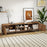 TV Stand for TVs up to 80" with 2 Doors and Storage Cabinets-Walnut