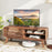 TV Stand for TVs up to 55" with Sliding Door and Adjustable Shelves for Living Room-Brown