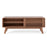 TV Stand for TVs up to 55" with Sliding Door and Adjustable Shelves for Living Room-Brown
