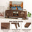 TV Stand for TVs up to 65" with Sliding Doors and Adjustable Shelves for Living Room-Walnut