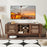 TV Stand for TVs up to 65" with Sliding Doors and Adjustable Shelves for Living Room-Walnut