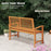 Teak Wood Outdoor Garden Bench with Slatted Backrest and Seat