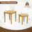 2 Pieces Space Saving Design Teak Wood Outdoor Patio Nesting Table