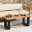 Teak Wood Patio Table with River Feel Epoxy Tabletop