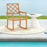Teak Wood Rocking Chair Oversized Porch Rocker with Backrest and Slatted Seat