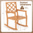 Teak Wood Rocking Chair Oversized Porch Rocker with Backrest and Slatted Seat