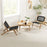 Indoor Outdoor Teak Wooden Chair with Handwoven Cordage Seat and Backrest