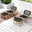 Indoor Outdoor Teak Wooden Chair with Handwoven Cordage Seat and Backrest