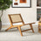 Teak Wooden Chair with Handwoven Rattan Seat and Backrest