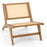 Teak Wooden Chair with Handwoven Rattan Seat and Backrest