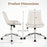 Teddy Fleece Armless Office Chair Makeup Vanity Chair-White