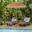 6.5 Feet Thatched Tiki Umbrella with Foldable Stand Push Button Tilt-Natural