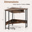 Triangle Corner Desk with Charging Station Keyboard Tray and Storage Shelf-Rustic Brown