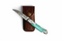 Titan Turquoise Crest Damascus Folding Knife - TF-080