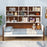 Twin Bed with Bookcase with Shelves and  Wooden Slat Support No Box Spring Needed for Living Room Bedroom-White