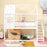 Twin House Bed with Stairs and Roof for Kids-White