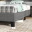 Twin Size Bed Frame with Button Tufted Wingback Headboard and Storage Space-Gray