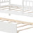 Twin Size House Bed with Trundle Kids Platform Bed with Roof Window-White