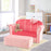 Ultra Soft Velvet Kids Sofa Chair Toddler Couch with Ottoman-Pink
