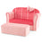 Ultra Soft Velvet Kids Sofa Chair Toddler Couch with Ottoman-Pink