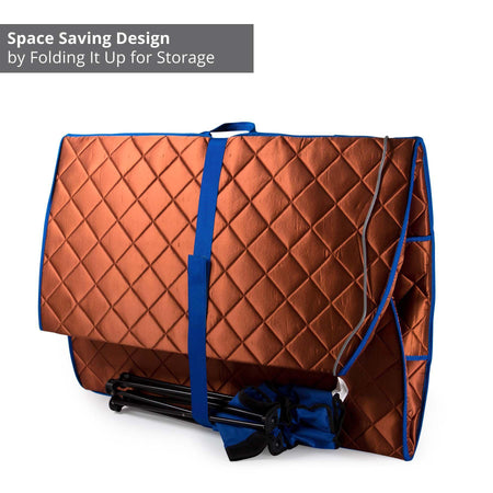 Large Portable Low EMF Negative Ion Indoor Sauna with Chair and Heated Footpad Included - Copper