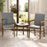 Upholstered Accent Chairs Set of 2 with High Back and Solid Wooden Frame-Gray