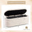 Upholstered Fabric Storage Ottoman Bench for End of Bed with 2 Struts-White