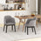 Upholstered Velvet Accent Modern Dining Chairs Set of 2 with Curved Backrests-Grey