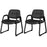 Set of 2 Waiting Room Chair Home Office PU Leather Guest Chairs-Black